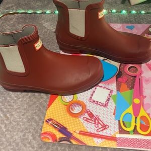 Red hunter ankle boots - size 8 ❤️‍🔥🥰